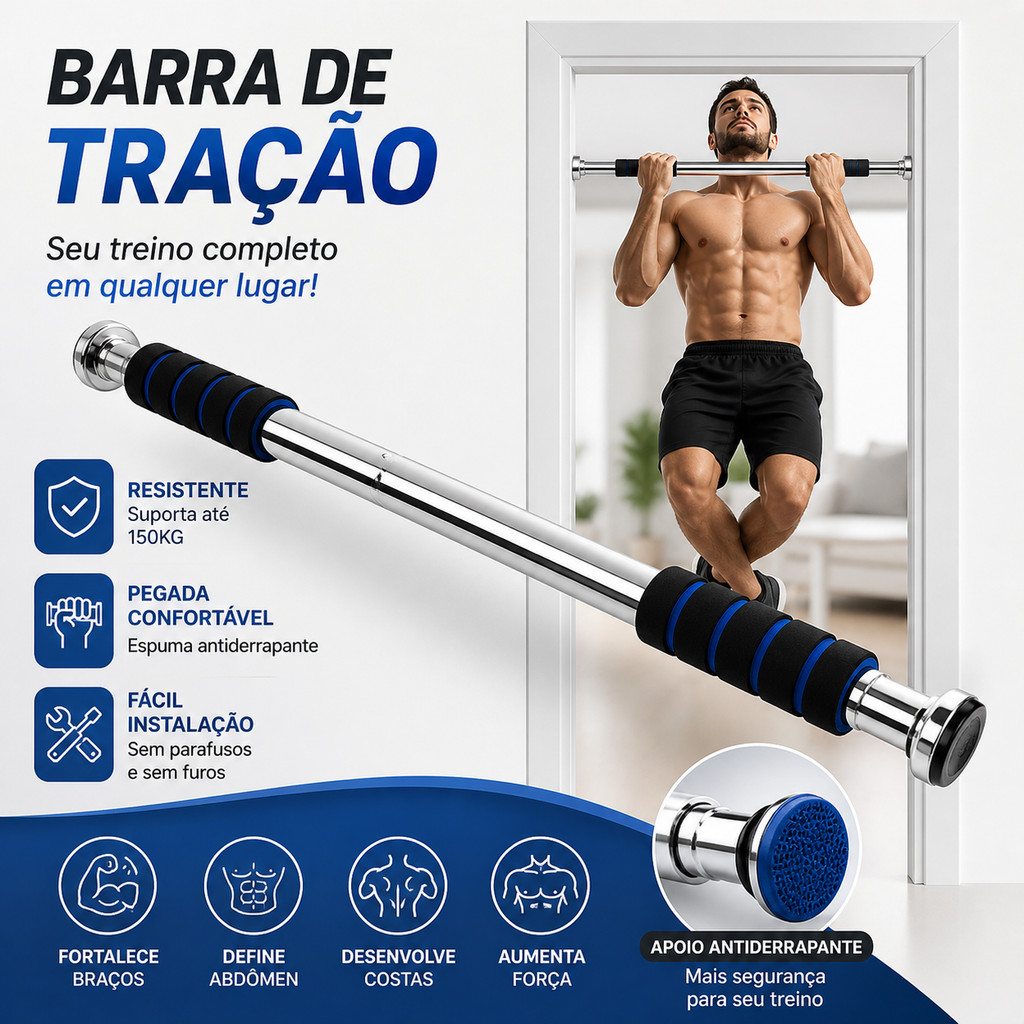 BARRA PORTA FIXA APOIO REGULÁVEL AÇO INOXIDÁVEL 60 A 100CM INOX