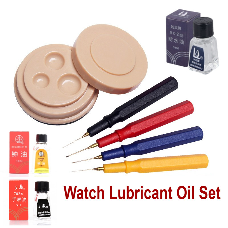 Kit De Lubrificação De Óleo De Relógio-Caneta Lubrificante Lubrificador Seringa Copo De Prato Para Manutenção , Conjunto