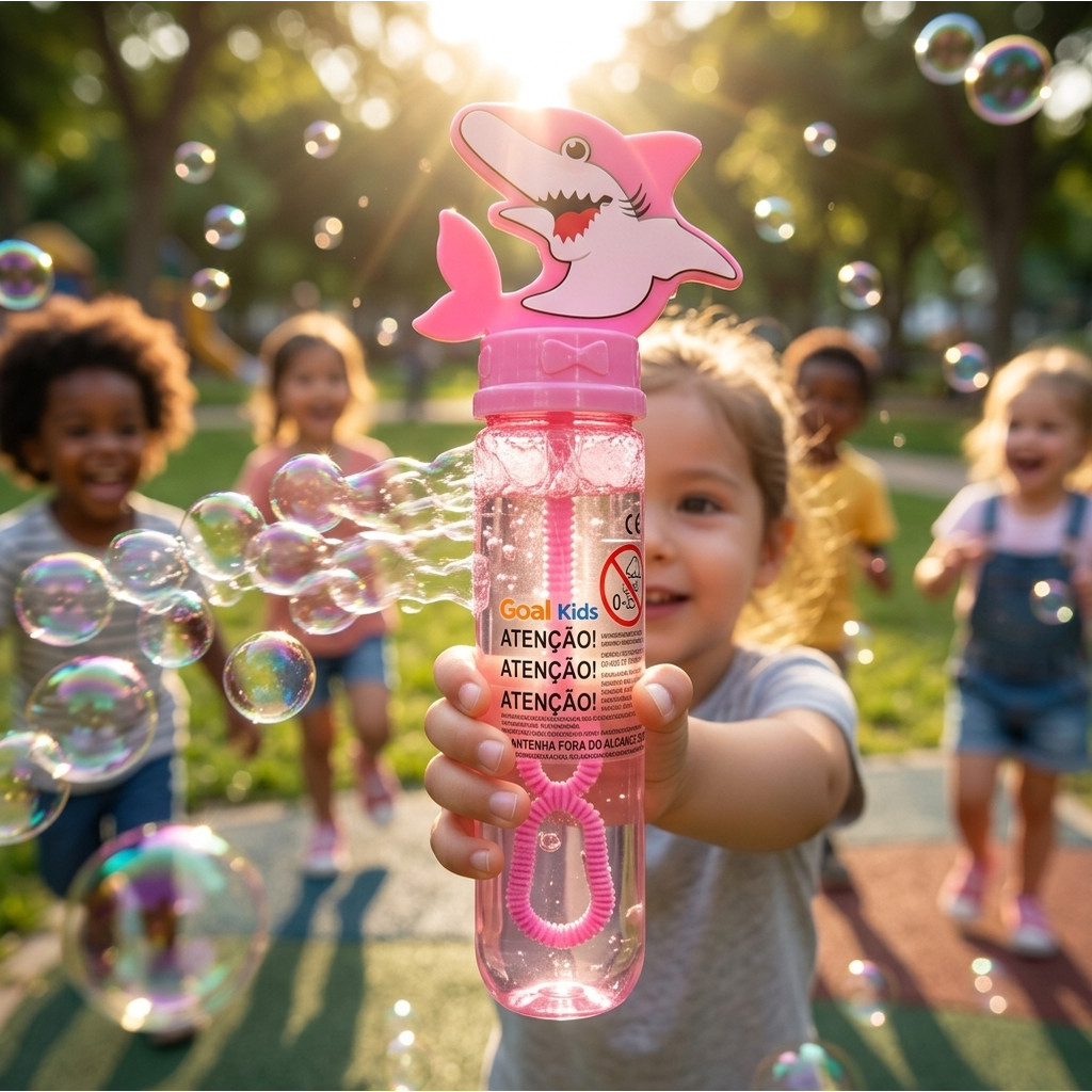 Brinquedo Lançador de Bolhas Infantil Tubarão - Cores Sortidas