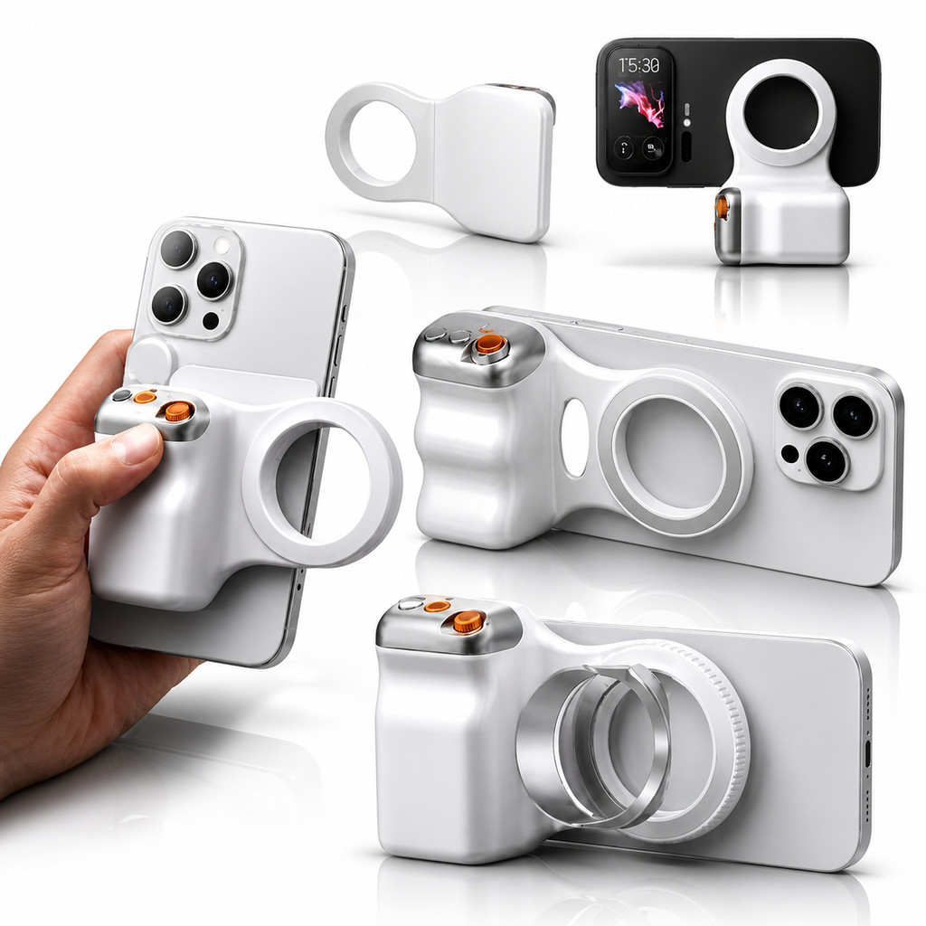 Suporte Celular MagSafe Magnético Estilo Câmera Com Controle Bluetooth E Pegada Ergonômica Auxílio Fotografia