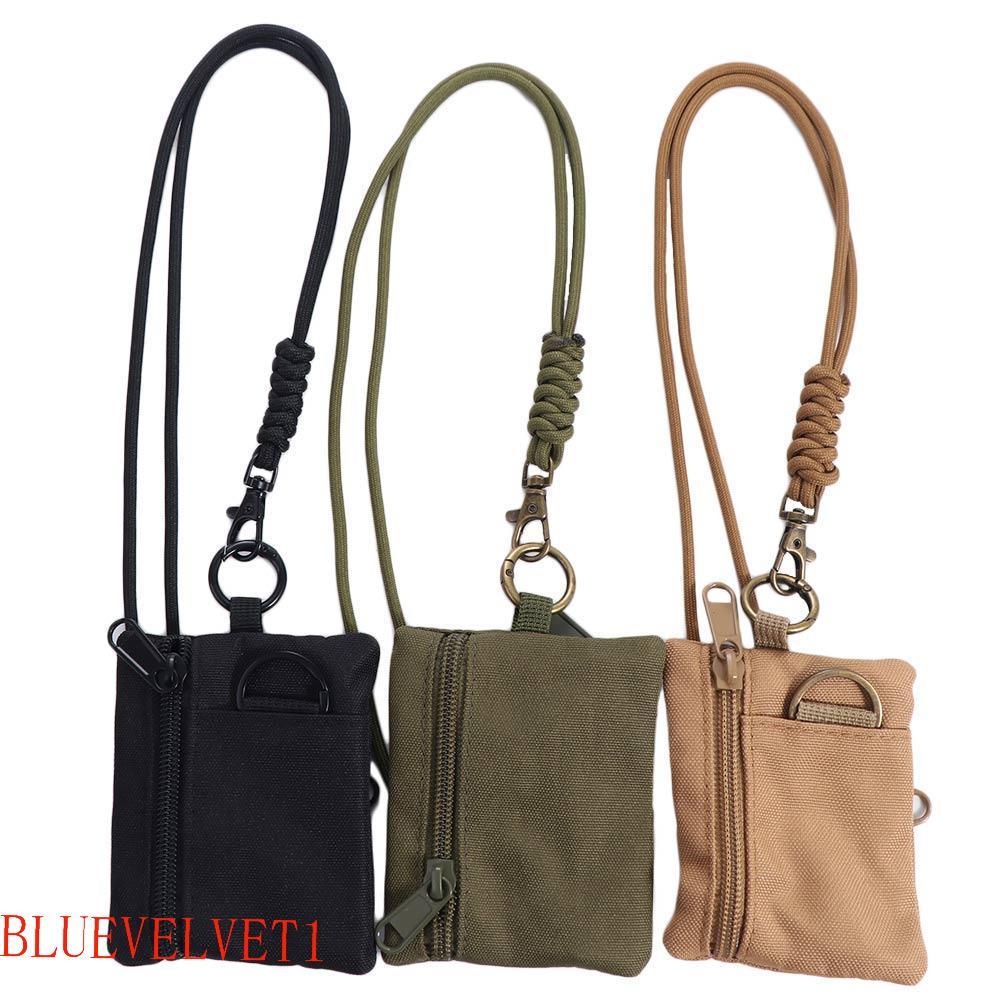 BLUEVELVET1 Mini Carteira De Tecido Oxford , Bolsa De Moedas Casual De Nylon Pendurada No Pescoço , Com Cordão Porta-Car