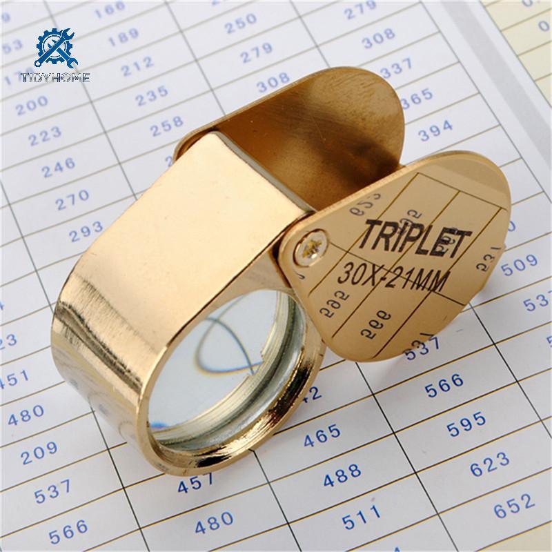 FFBR 30x 30x21mm Lupa Joalheiros Ferramenta Olho Dourado Jóias Dobrável Vidro Quente