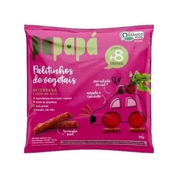 Palitinhos de Vegetais Beterraba e Grão-de-Bico 20g -Papapá