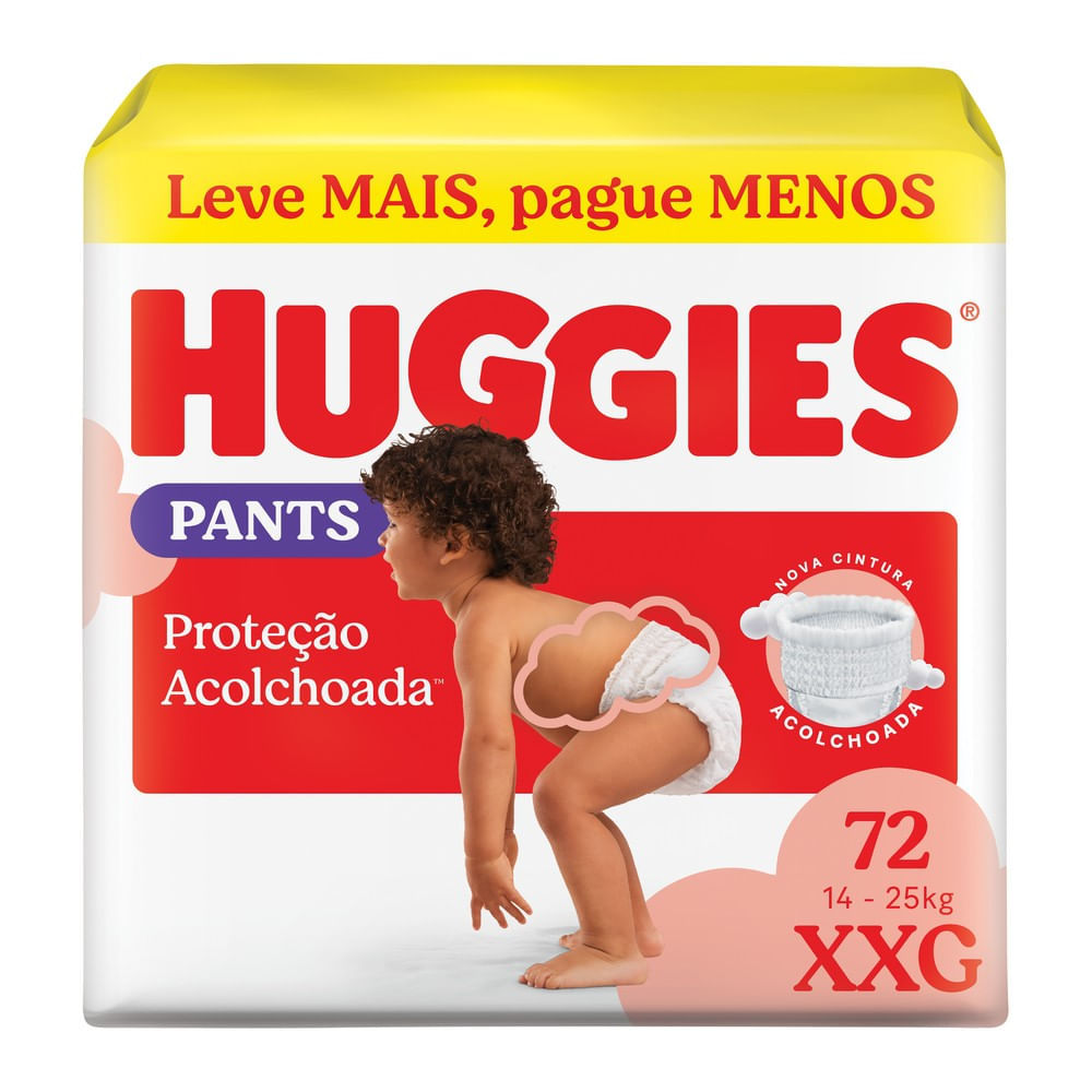 Fralda Huggies Proteção Acolchoada Tamanho XXG 72 Unidades
