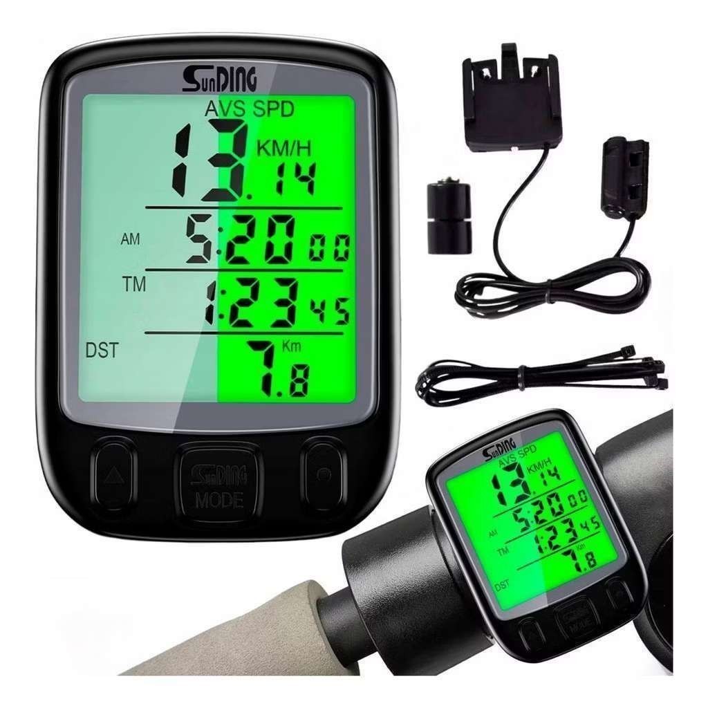 Ciclocomputador Velocímetro Com Luz Noturna Bike Bicicleta Sem Fio Prova D'água