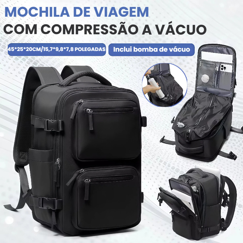 WALCOS Mochila Impermeável com Compressão a Vácuo large expandable travel backpack