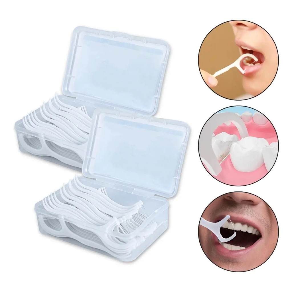 Kit 200/400/600/800 Unidades Palito Fio Dental Palitos de Limpeza Interdental Formato Arco Ultrafino Professional Care
