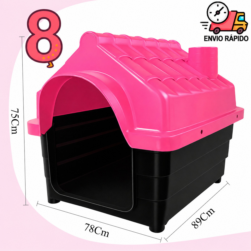 Casinha Plástica Desmontável Cachorros Cães Grande Porte N°8