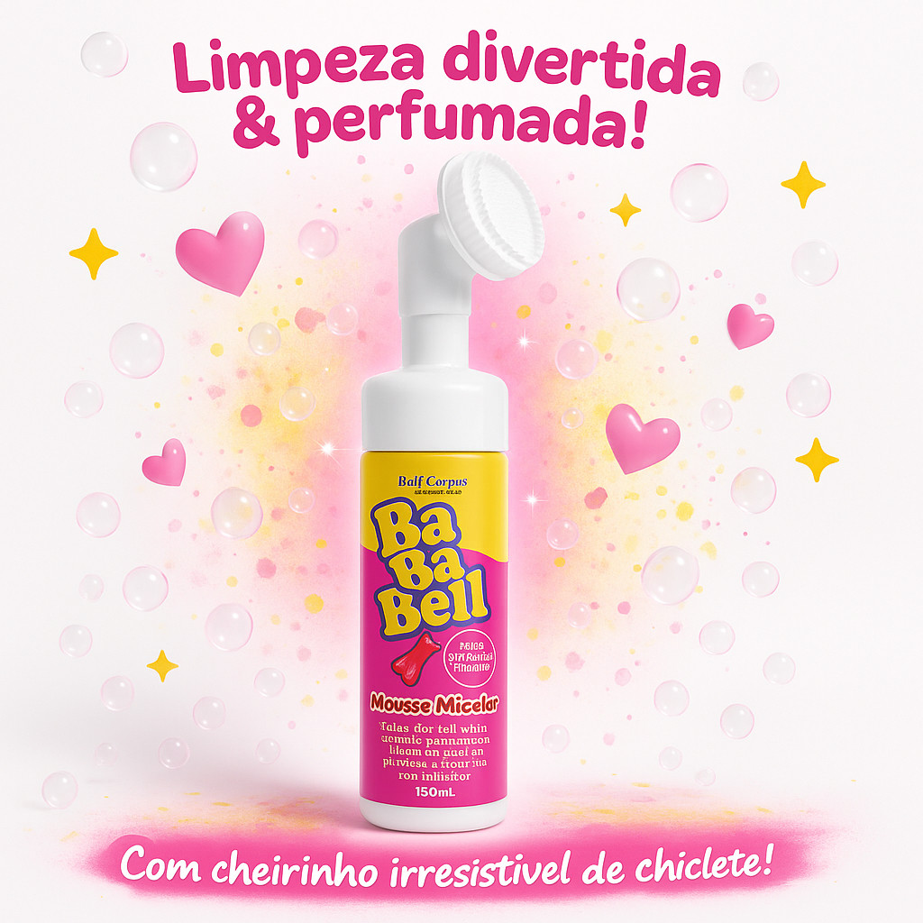 Bababell Mousse Micelar Skin Care 150ml – Limpeza Suave, Refrescante e Hidratante para o Rosto