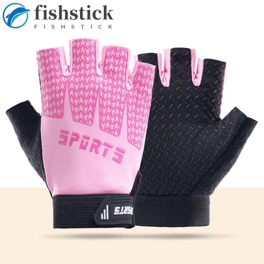 Luvas De Ciclismo Infantis FISHSTICKA , Bicicleta Respiráveis Antiderrapantes Com Meio Dedo , Protetoras