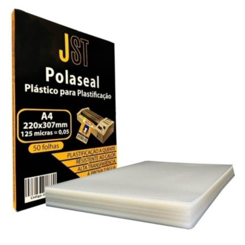 Plástico para Plastificação - A4 220x307mm - 50 Folhas - JST
