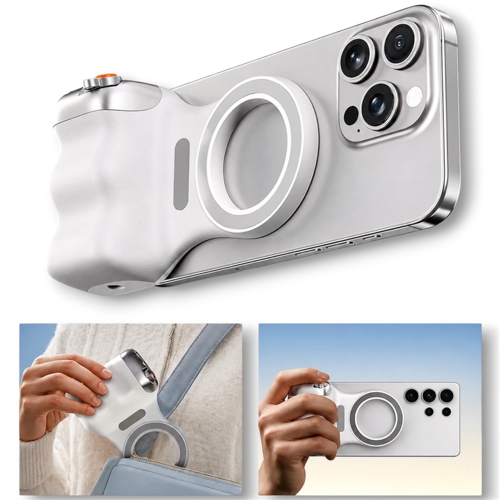 Suporte Celular MagSafe Smartphone Bluetooth Controle Sem Fio Grip Fotográfico Profissional Para iPhone E Android