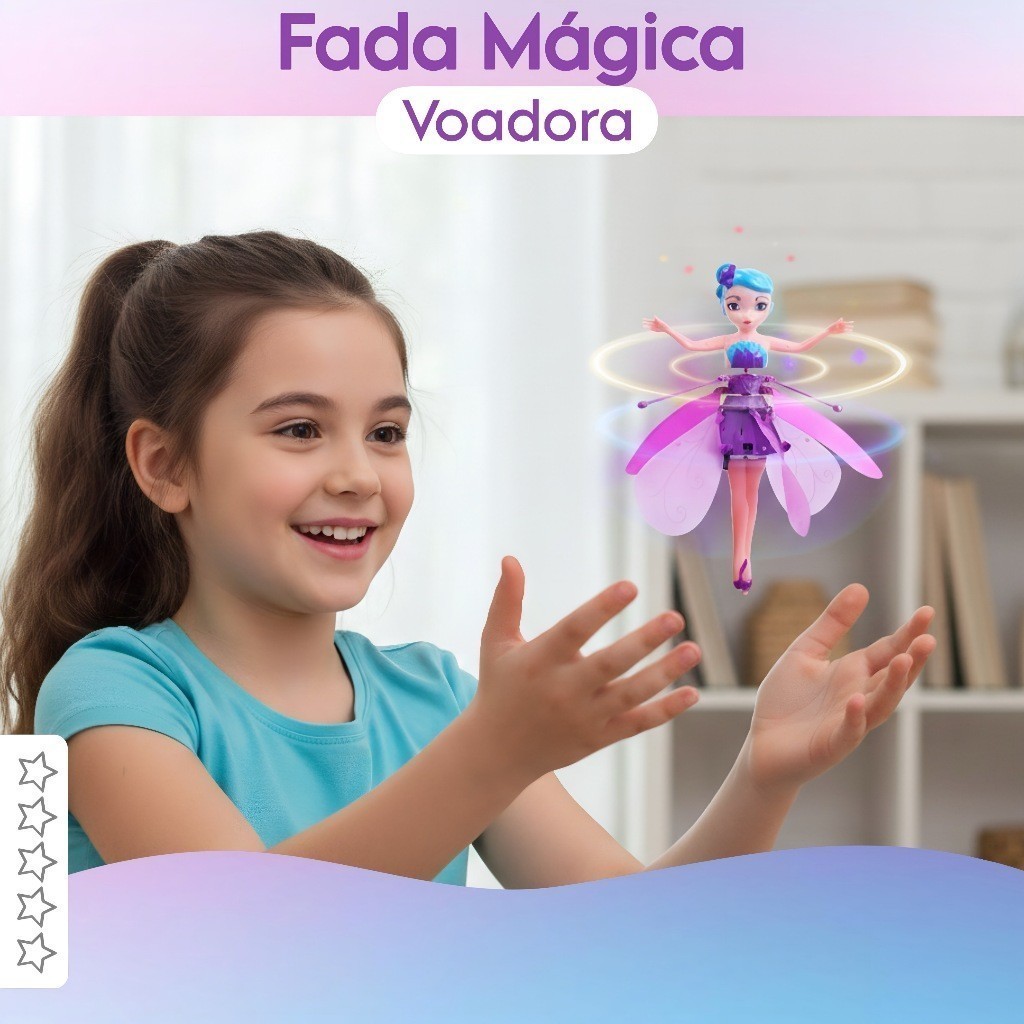 Boneca Fada Voadora com Sensor Brinquedo Voa Fadinha Mágica