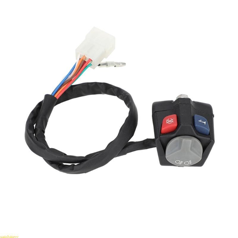 sunshineyy Interruptor Controle Buzina Luz Montado Guiador À Prova D Para Motocicleta EC250-300