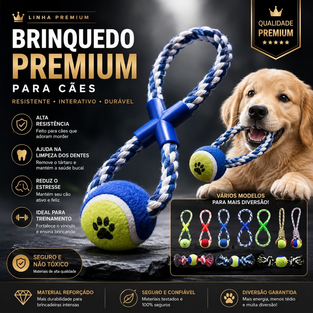 Pet Brinquedo Mordedor Corda para Cachorro Cabo de Guerra Resistente