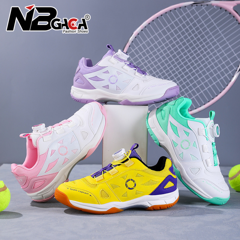Tênis de Badminton Infantil com Fivela Rotativa, Respirável, Antiderrapante, para Treinamento de Meninos e Meninas 64205