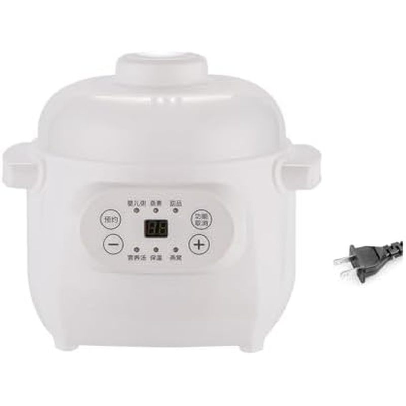 Panela De Guisado Elétrica 1L 200W Forro De Cerâmica Quente Versátil Com Reserva De Temporizador Manutenção , Vaporizado