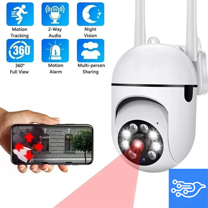 Câmera De Segurança IP A7 wifi 360 Full HD Visão Noturna Estilo V360 Pro 2 Antenas