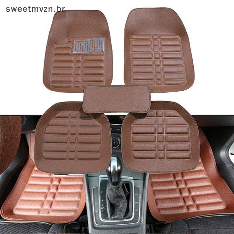 sweetmvzn 5 Pcs Universal Car Auto Floor Mats FloorLiner Tapete Dianteiro E Traseiro Para Todos Os Climas BR