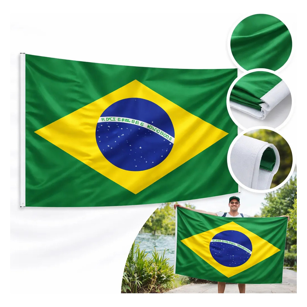 Bandeira Do Brasil Grande De Poliéster 180cmx120cm Oficial