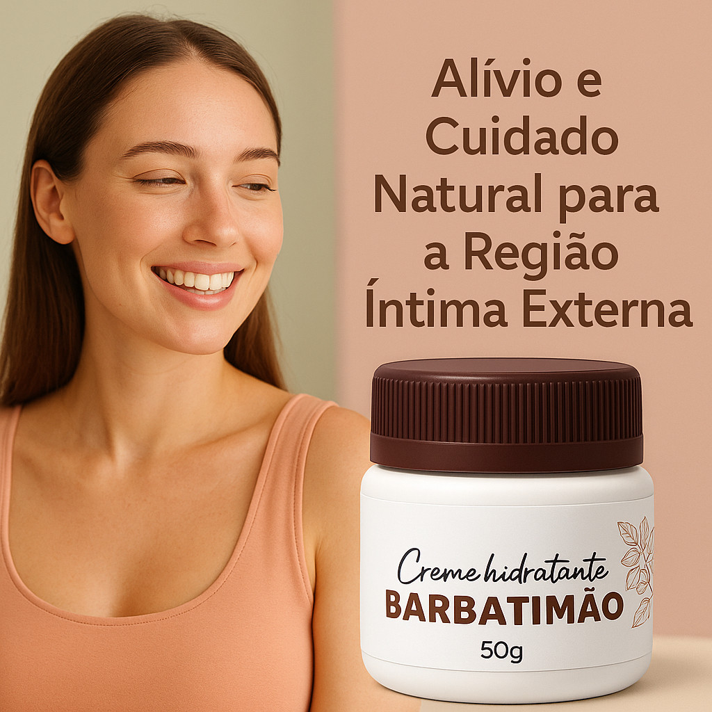 Creme Íntimo Natural de Barbatimão Acalma Hidrata e Protege a Região Íntima Externa
