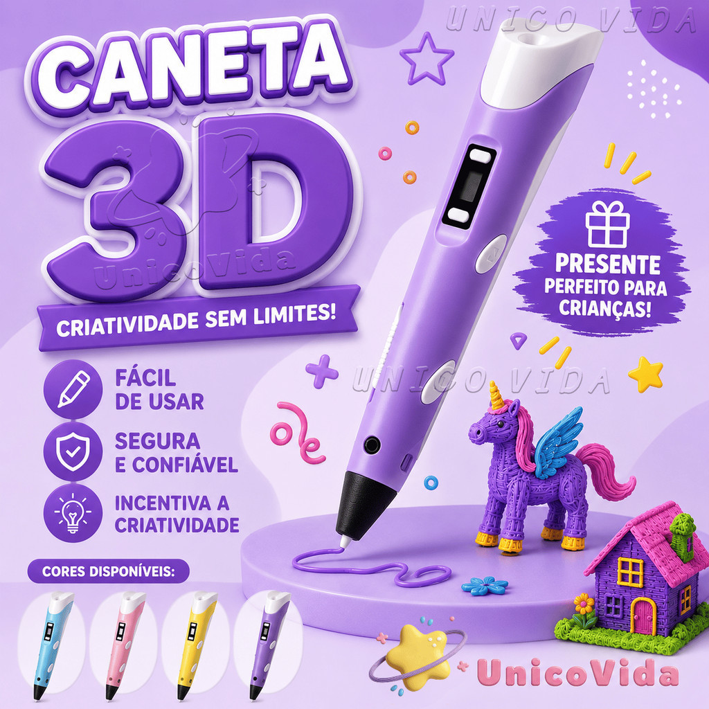Caneta 3D Impressora Manual Infantil Filamentos DIY Pintura Desenho 3D Para Crianças