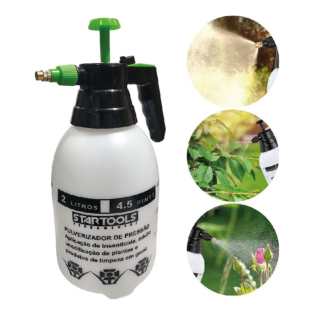 Pulverizador Portátil Borrifador Manual Alta Pressão 2 Litros