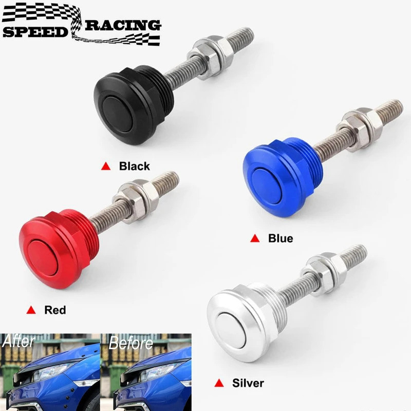 22mm 1Pc Universal Botão De Pressão Do Carro Capô Pinos Kit Alumínio Liberação Rápida Trava Pára-Choques Clipe Bloqueio 