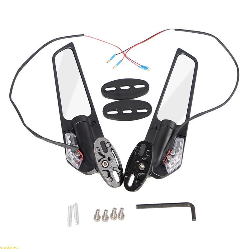 sunshineyy 2 Espelhos Retrovisores Giratórios Ajustáveis Para Motocicleta Asa CBR250R CBR300R