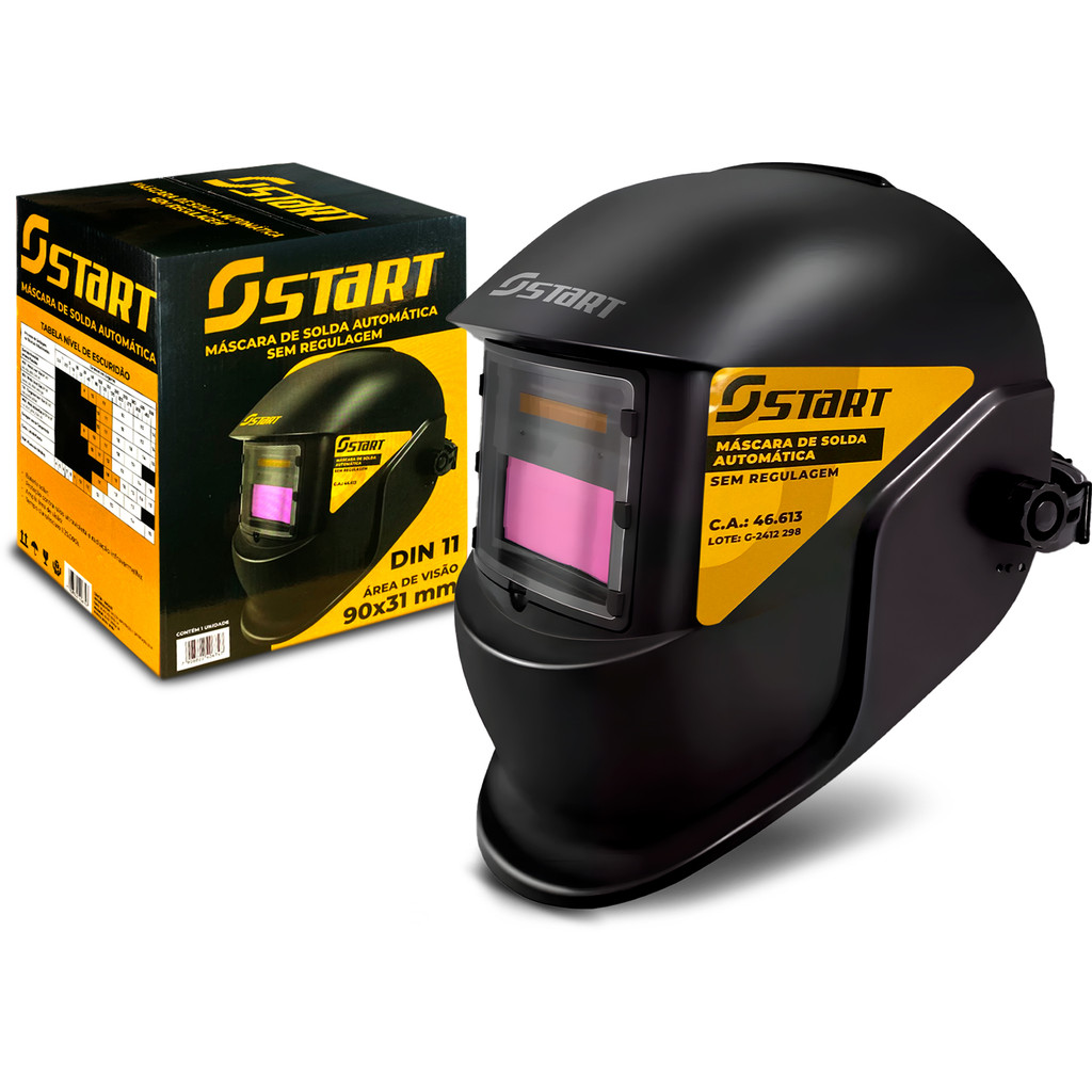 Mascara De Soldar Automática Start Sem Regulagem Capacete De Solda