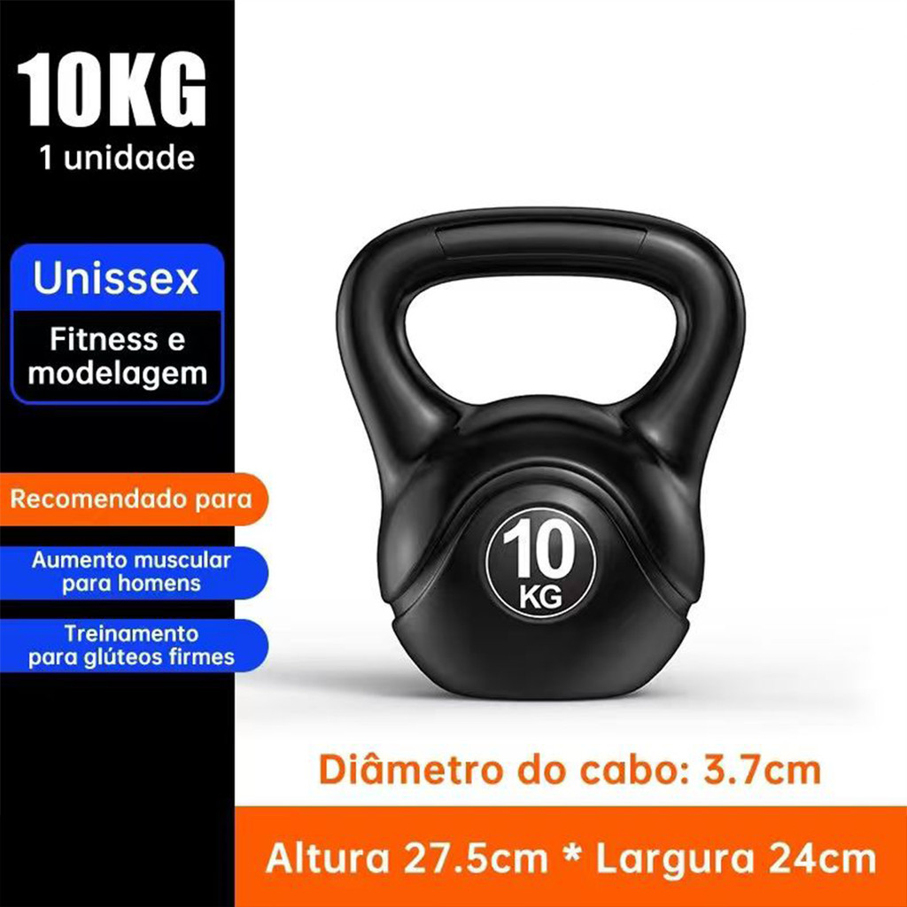 Kettlebell 12KG  Halteres para Yoga e Definição Corporal – Kettlebell Revestido em PVC