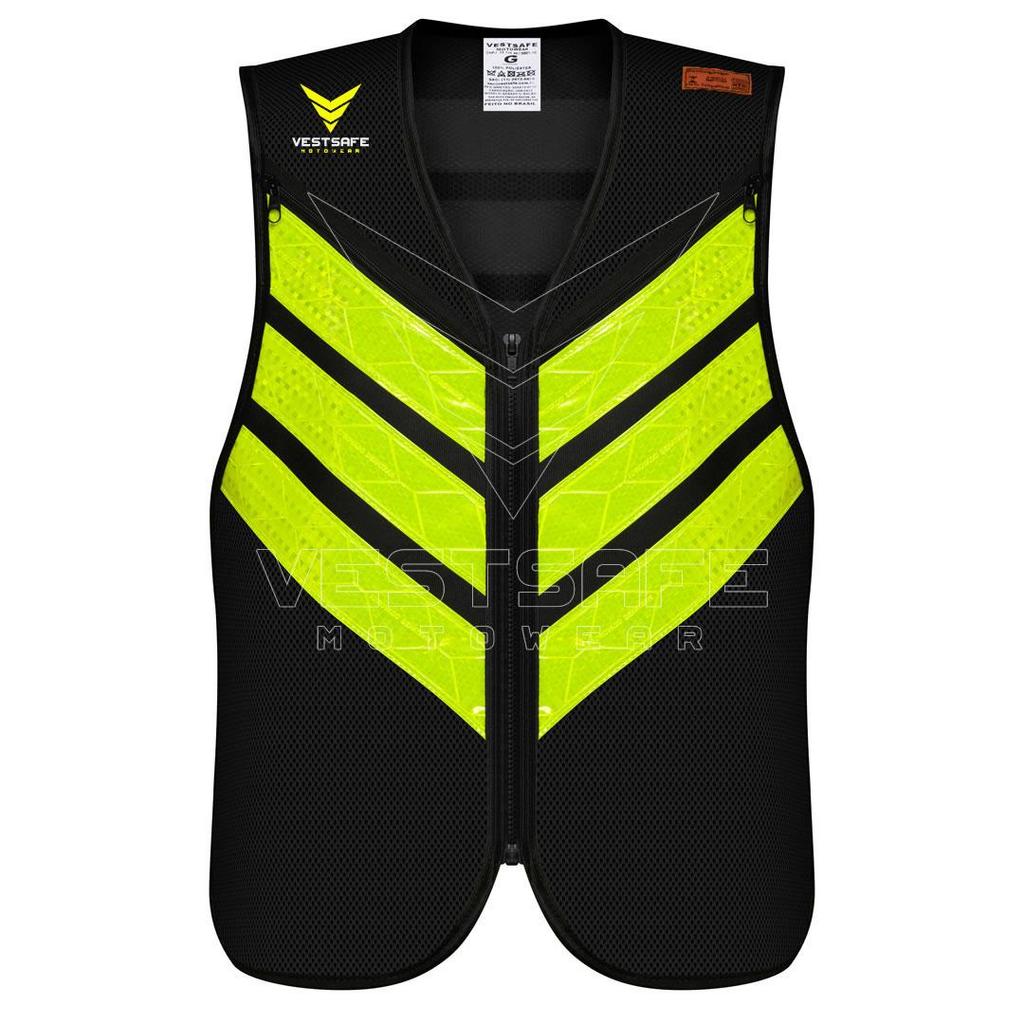 Colete Moto Mototaxi Motoboy Vestsafe - Aprovado Inmetro Alta Visibilidade e Conforto - Tamanho G