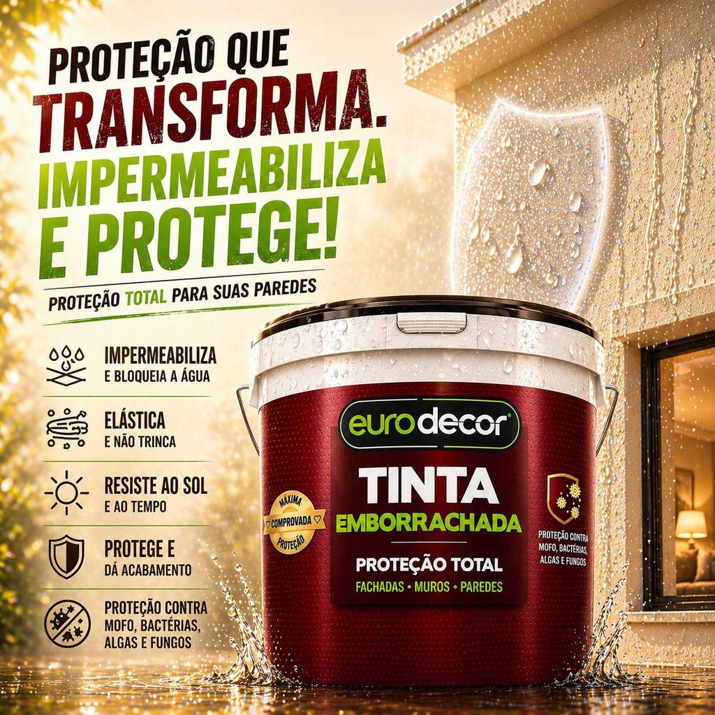Tinta Emborrachada Premium 3.6kg Impermeabilizante Flexível 3.6kg ou 1kg
