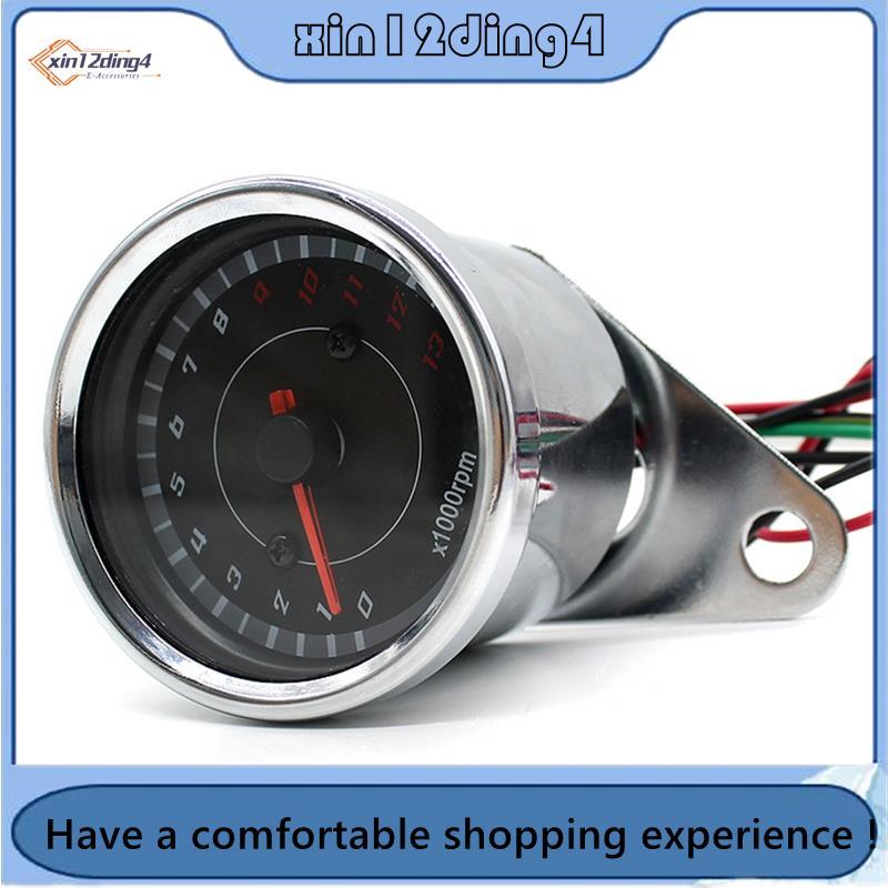 Tacômetro De Moto DC 12V Com Iluminação De Luz De Fundo LED Medidor De RPM Display Analógico 1000RPM Tacho Para Motocicl