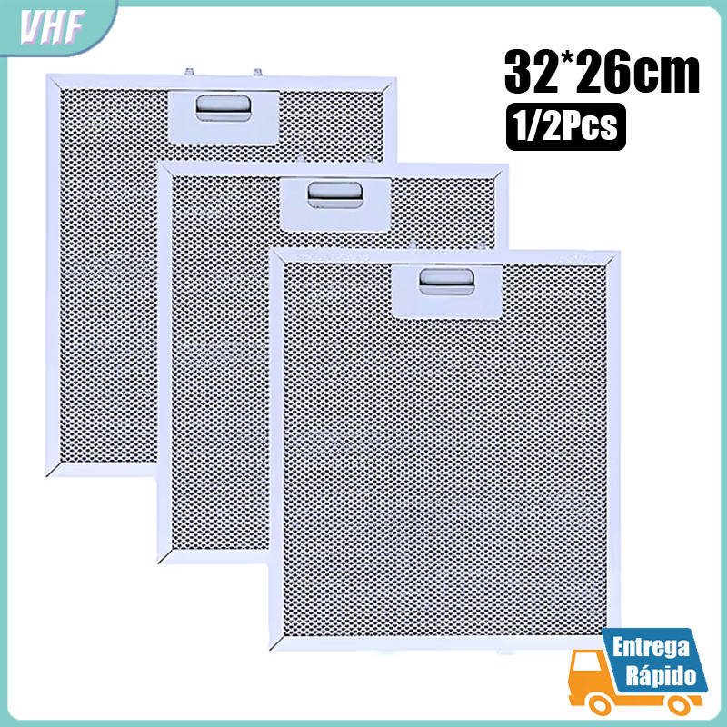 Filtro de Alumínio Metálico para Coifa 26x32 cm Kit com 2 Peças Reposição Universal