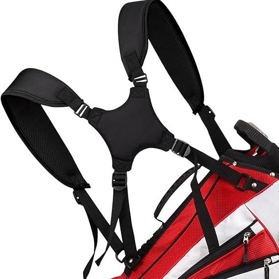 Alças de reposição para bolsa de golfe, ajustáveis em cruz, alças duplas para os ombros que economizam esforço.