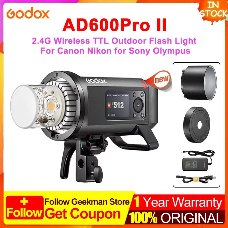 Godox AD600ProII AD600Pro II Luz De Flash Externa Sem Fio All-in-One TTL Sincronização De Alta Velocidade Para Canon Nik