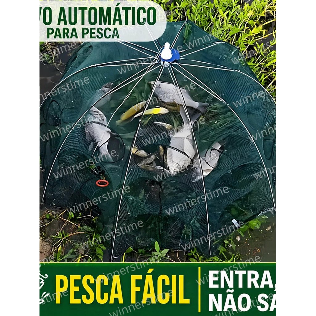 Covo Armadilha Com 6 ou 8 Furos Pesca Peixes Siri Lambari Camarão Iscas Guarda Chuva//octogonal