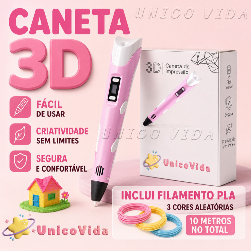 Caneta De Impressão Mágica 3D Grátis 10M DIY PLA Filamento, Tela, Desenho Brinquedo Presente De Aniversário Criança ABS
