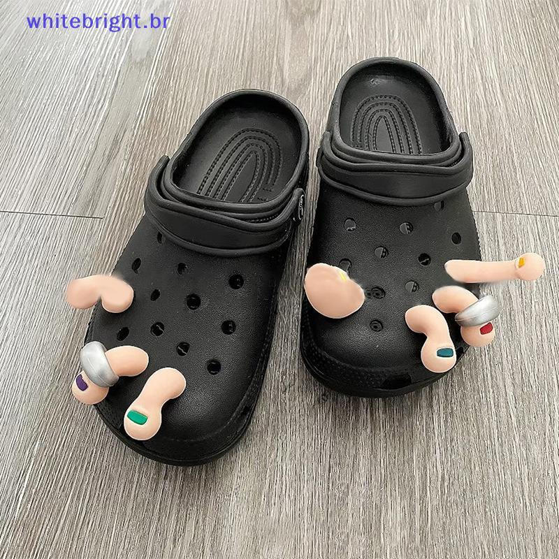 WT Amuletos De Sapato 3D Dedo Engraçado Para Acessórios De Sapatos Combinando DIY Decoração Manual Crianças Meninos Meni