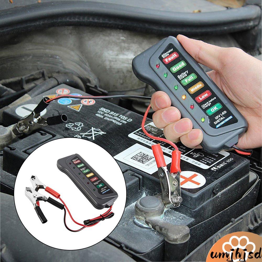 Testador De Bateria De Carro 12V , Verificador Digital De Alternador , Carga Automotiva Com 6 Indicaçãos LED Para E Moto