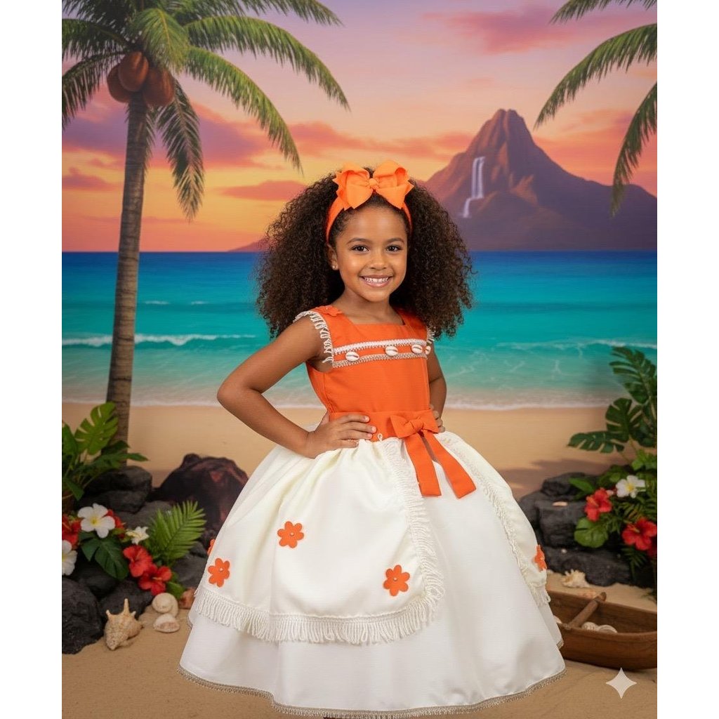 Vestido Conforto Tematicos Kids Moana Modelo 3