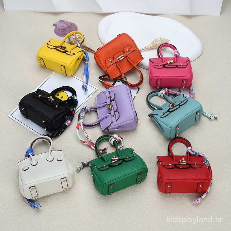 Mini Bolsa Pendente Pequeno Chaveiro Acessório H Família Mini Bolsa de Fones de Ouvido Acessórios Pendente Chaveiro Deco