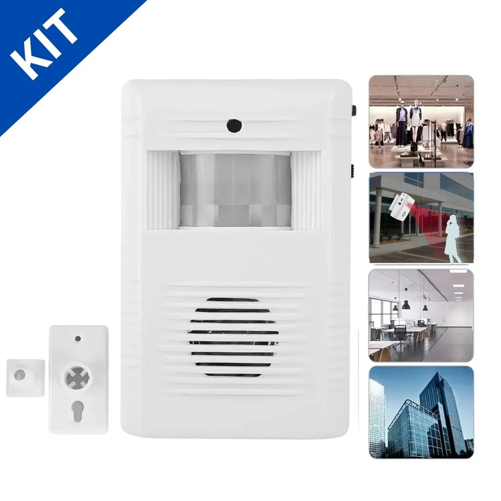Sensor De Presença Alarme Sonoro Ajustável Campainha