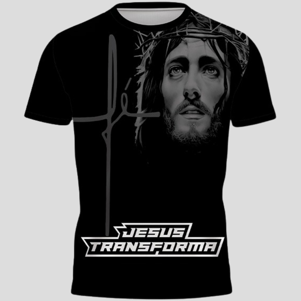 Camiseta Jesus Transforma Abençoado Dry Fit Premium
