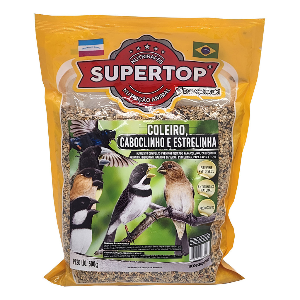 Ração Supertop Coleiro Caboclinho E Estrelinha 500g