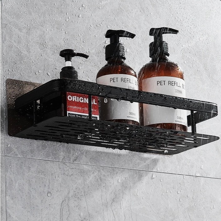 Suporte De Shampoo Prateleiras De Banheiro Cozinha Limpeza Detergente Sabonete Sem Furo Premium Top muito bom plástico