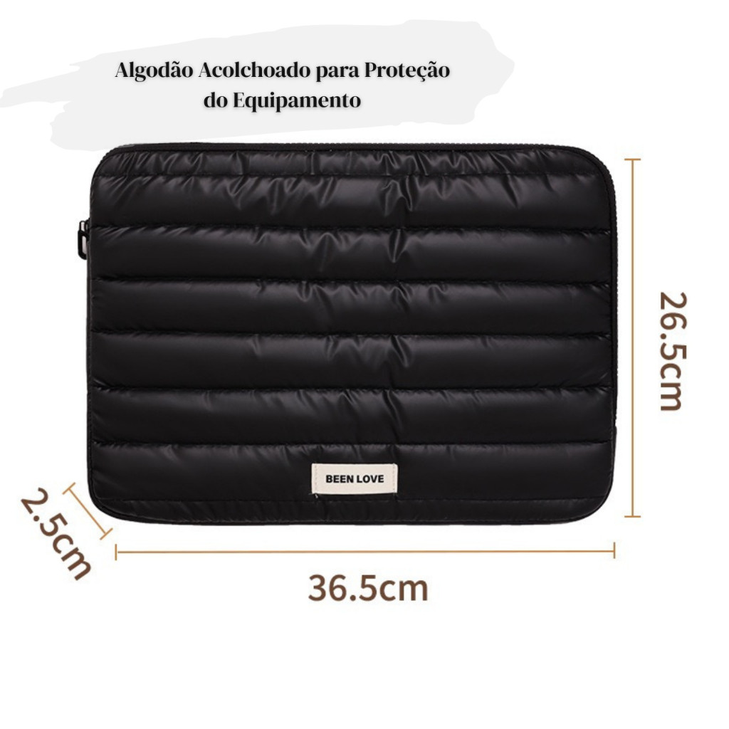 Bolsa Para Notebook Premium Metalizada Nova Moda Capa Protetora Acolchoada Macia À Prova De Choque