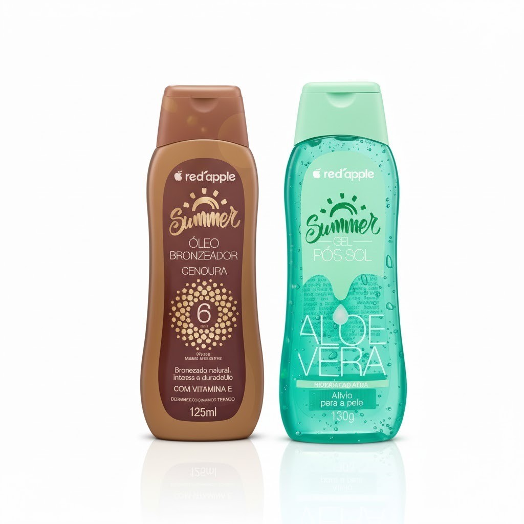 Óleo Bronzeador Cenoura FPS 6 125ml  + Gel Pós Sol Aloe Vera 125ml - Summer Red Apple
