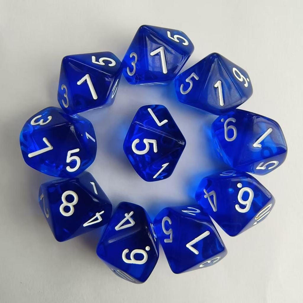 10 Unidades/Conjunto 10 Lados (1-10) D10 Dados Poliédricos Números Mostradores COC Jogo De Tabuleiro De Mesa